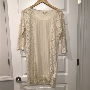 Roxy Cream Swim Cover up Dress - M